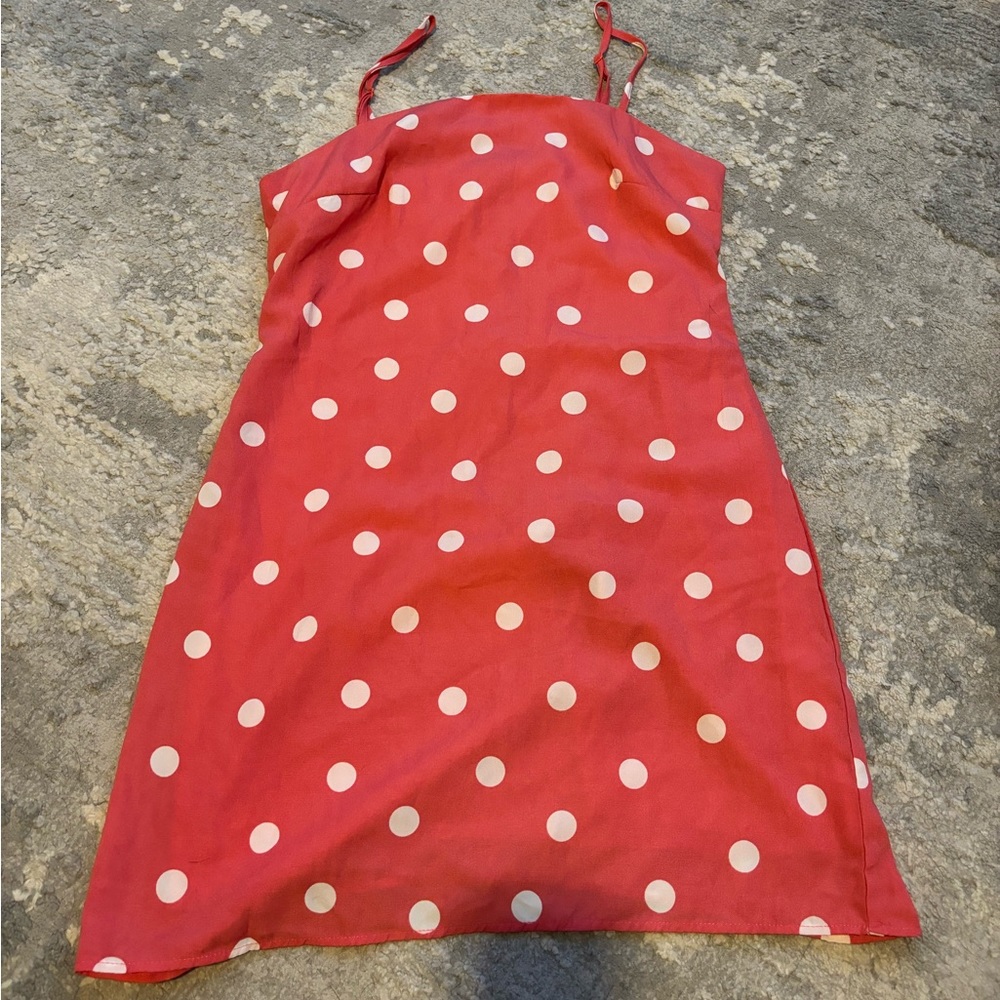 Pink Polka Dot Mini Summer Dress